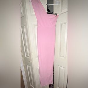 Baby Pink One Shoulder Formal Maxi Dress| Size 4